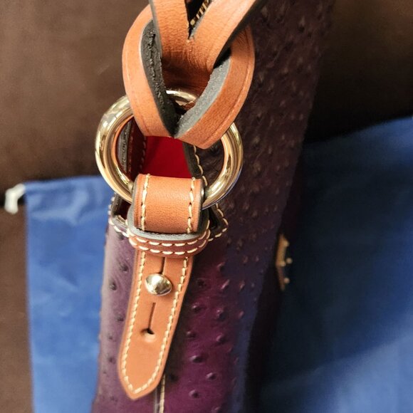 Dooney & Bourke - Ostrich Twist Strap Hobo - PLUM - Rare Color - NEW - Picture 10 of 11